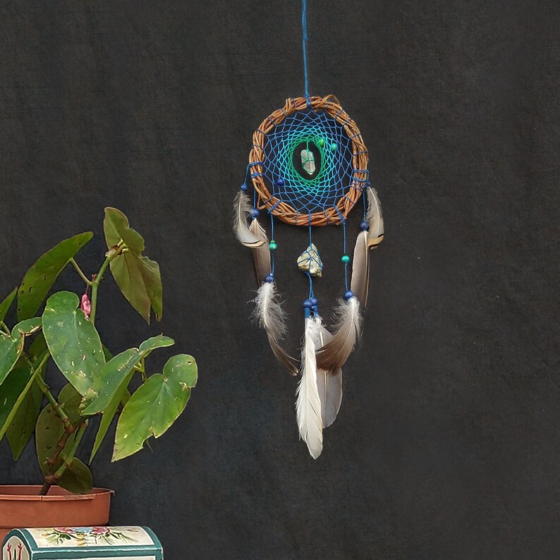 Dream Catcher Hanging Stone Clear Quartz Dream Catchers Etsy