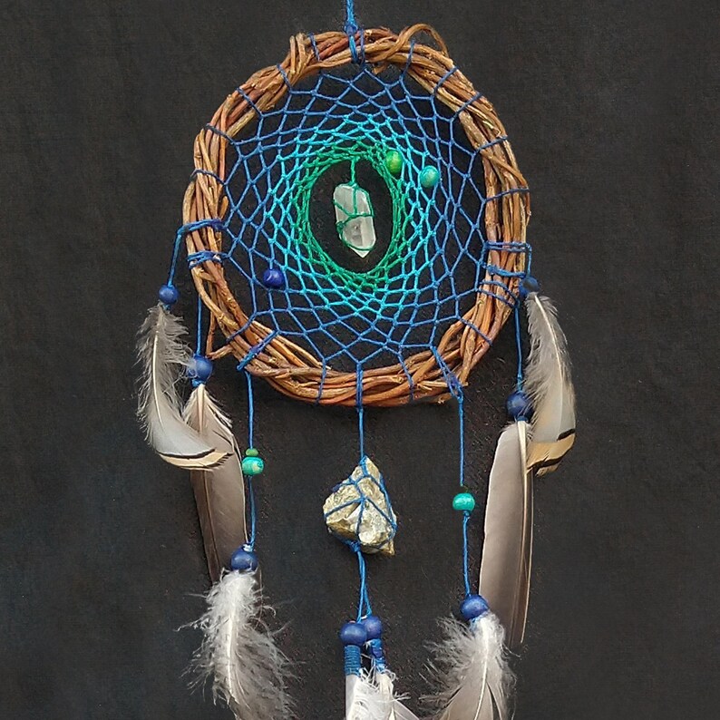 Dream Catcher Hanging Stone Clear Quartz Dream Catchers Etsy