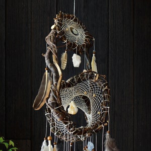 Dream catchers natural artwork with anxiety and stress crystal, happiness shamanic tools & crystal protection home decor, Crystal mobile