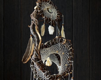 Dream catchers natural artwork with anxiety and stress crystal, happiness shamanic tools & crystal protection home decor, Crystal mobile