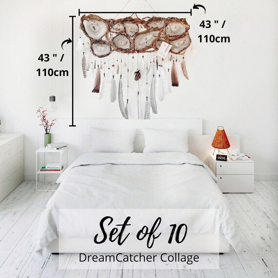 Grande Hecho a Mano Tejido Indio Dreamcatcher atrapasueños Colgante Dormitorio Hogar
