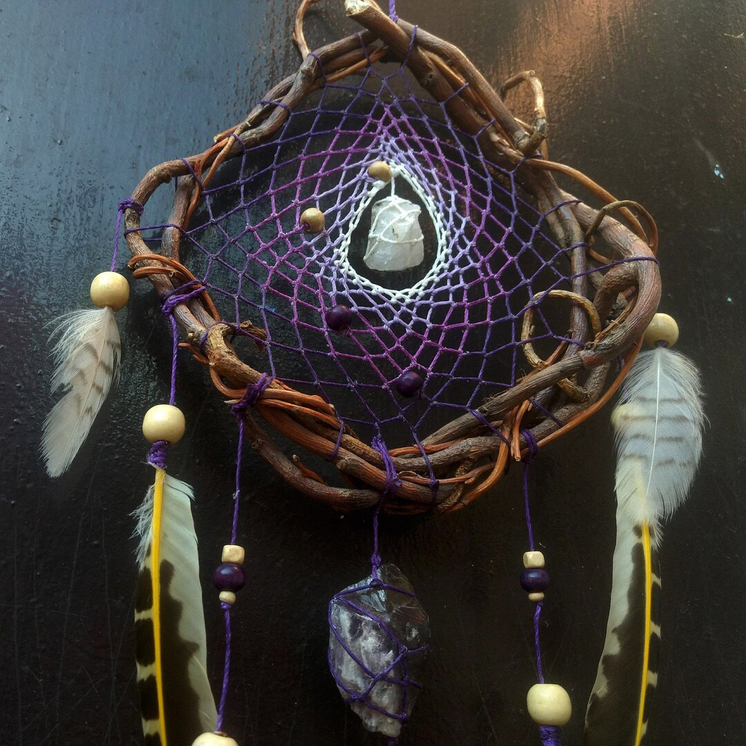 Crystal Dream Catcher Dreamcatcher With Stone Dreamcatcher Etsy