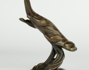 Otter limited edition bronze sculpture in presentation box