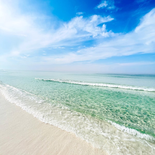 Coastal Florida 30A Grayton Beach Sand Ocean Waves Sky Digital Photo: Ocean Waves Sky 7