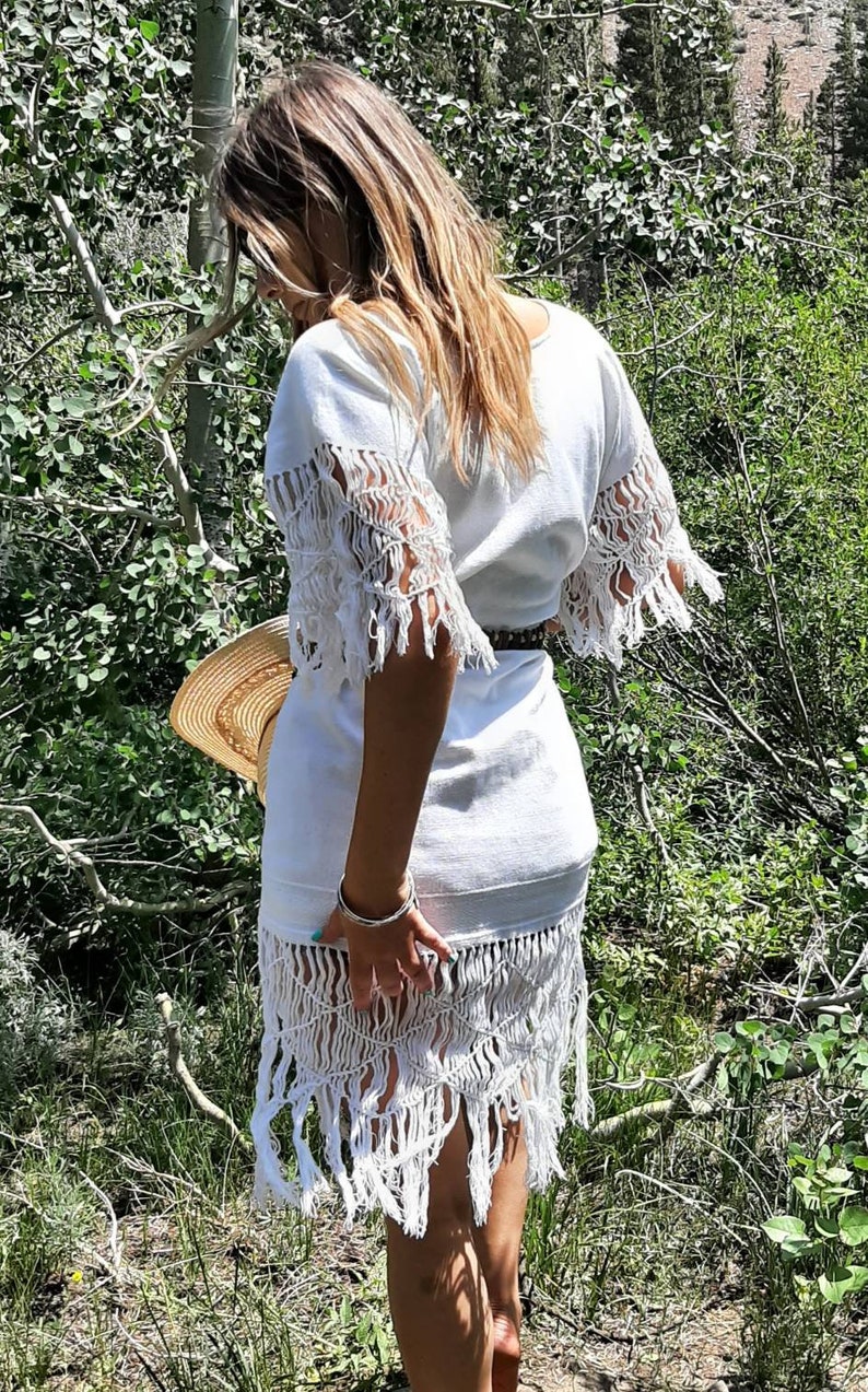 FRINGE HIPPIE DRESS Macramé Fringe Dress Fringe Summer Etsy