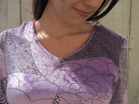 Paisley Mini Dress: Lavender Psychedelic 60s Hall… - image 3