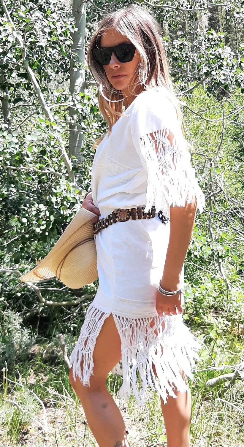 ameri vintage CODE YARN FRINGE DRESS - メルカリ
