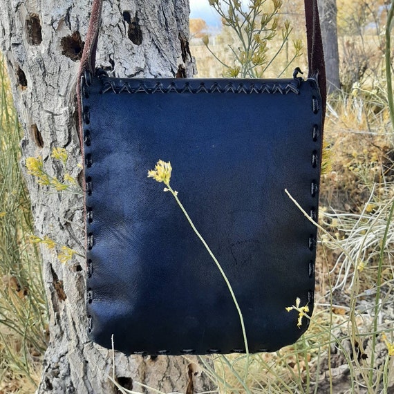 LEATHER MESSENGER BAG, Suede Leather Western Purs… - image 4