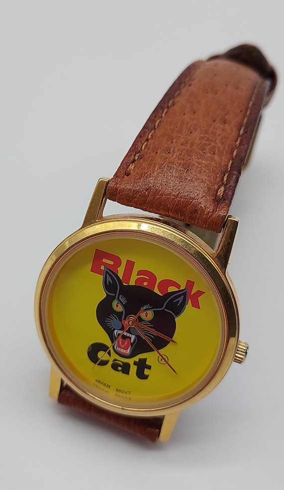 BLACK CAT WATCH, Black Cat Fireworks, Vintage Blac