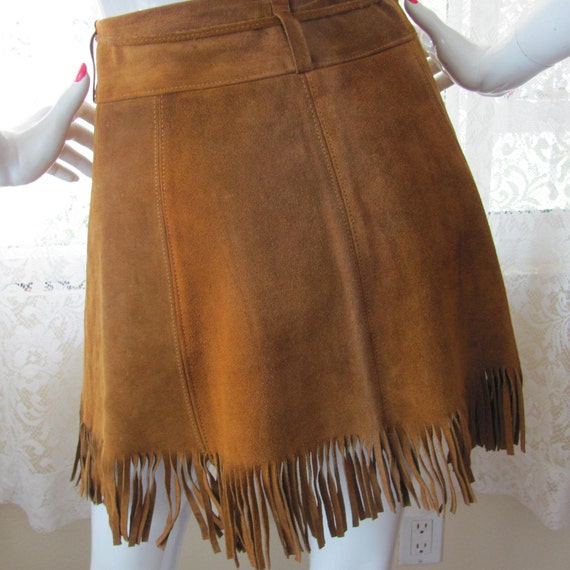 LEATHER FRINGED MINI Skirt, Western Skirt, Fringed