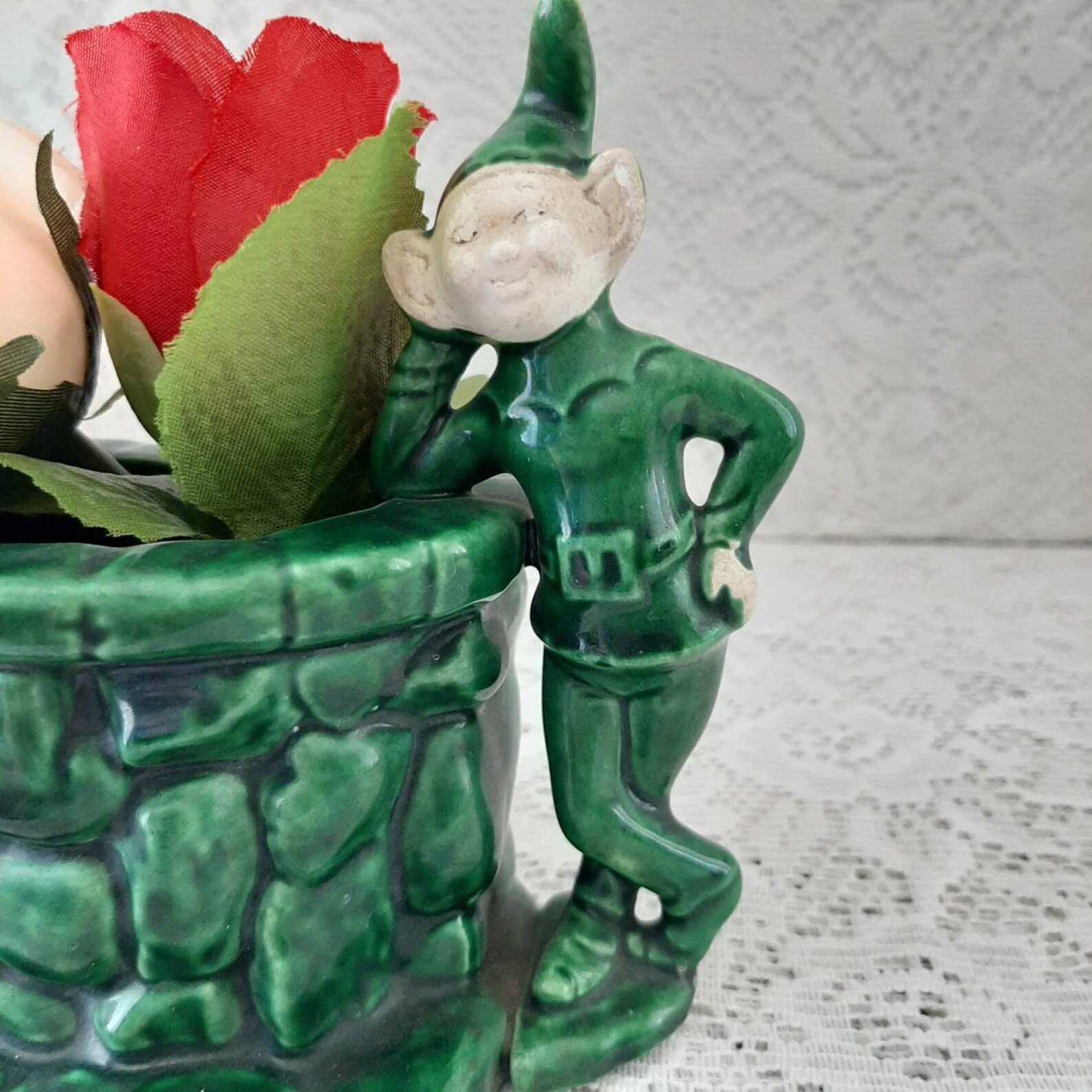 VINTAGE PIXIE PLANTER Elf Wall Pocket Planter Gnome Planter Etsy