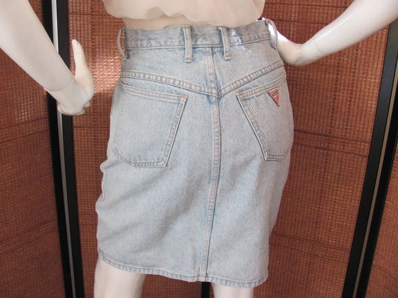 GUESS MINI SKIRT, High Wasted Denim Skirt, 1980's