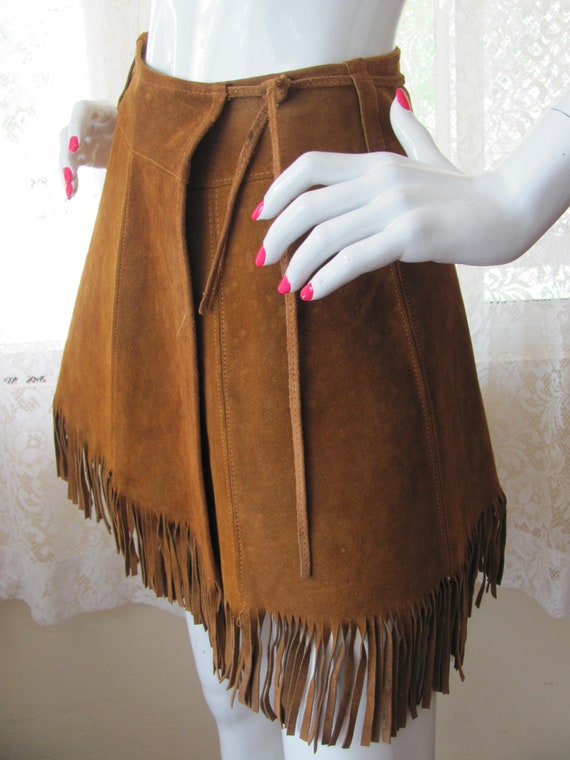VINTAGE MINI SKIRT, Western Mini Skirt, Fringed Si