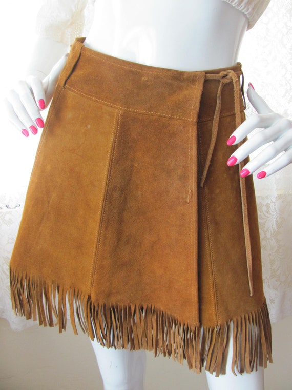 SUEDE FRINGED MINI Skirt, Western Mini Skirt, Frin