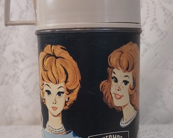 1965 BARBIE, MIDGE and SKIPPER Thermos, 1965 Mattel Inc