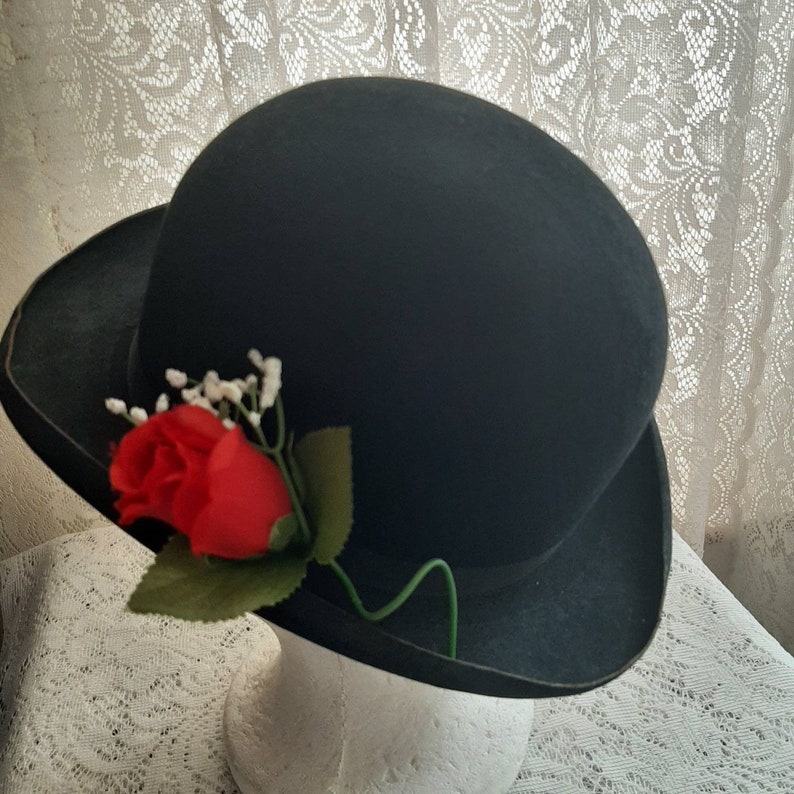 VINTAGE BLACK DERBY Halloween Costume Hat Bowler Hat Etsy