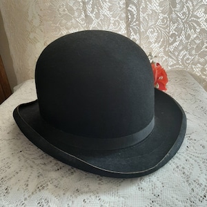 VINTAGE DERBY HAT, Irish Costume Derby, E. Clampus Vitis Hat, Patty&#39;s Day Accessory, 50&#39;s Derby Hat, Vintage Felt Bowler, Tramp Costume .