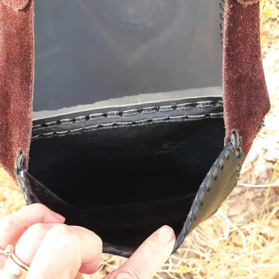 LEATHER MESSENGER BAG, Suede Leather Western Purs… - image 7
