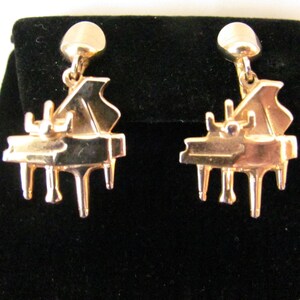 MINIATURE PIANO EARRINGS, Vintage Piano Screw Back Earrings, Musical Jewelry, Pianist, Musician Gift, Made by Alice, Musical Jewelry