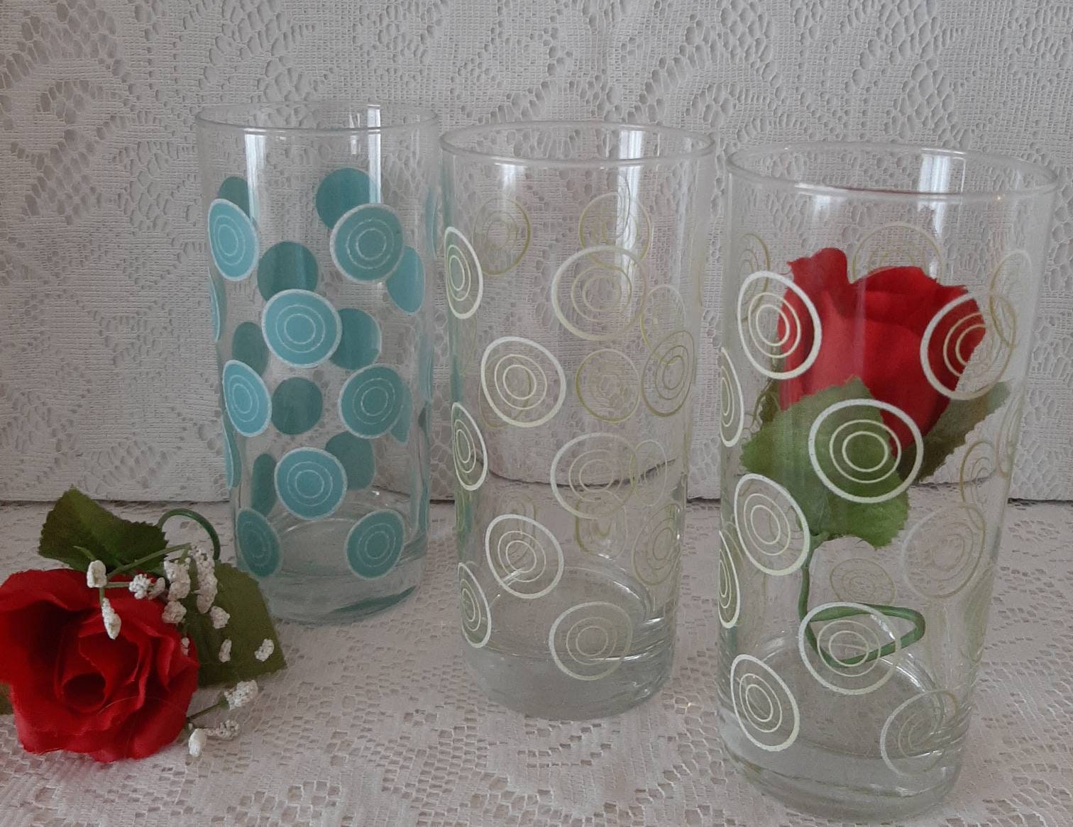 VINTAGE DRINKING GLASSES, Retro Bar Glasses, Vintage Kitchen, 1960's ...