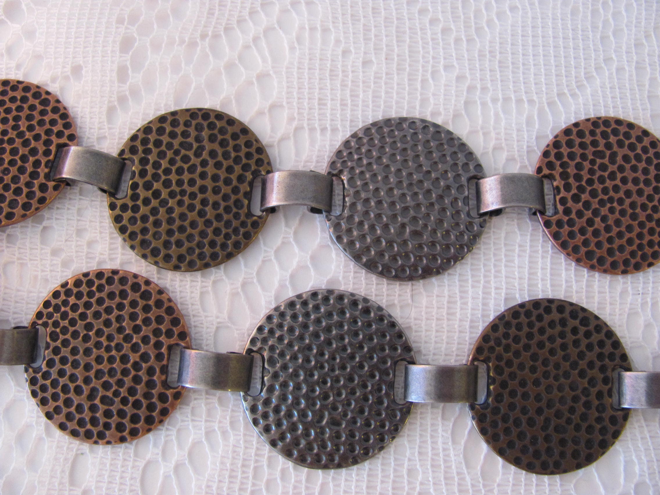 Buy Vintage Pounded Disc Belt, Tri-colored Metal, Belly  display picture 3