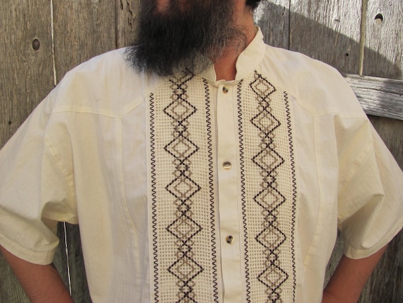 MEN'S CABANA SHIRT, Embroidered Men's Wedding Shir