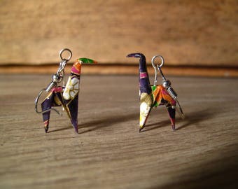 Origami giraffes washi paper earrings
