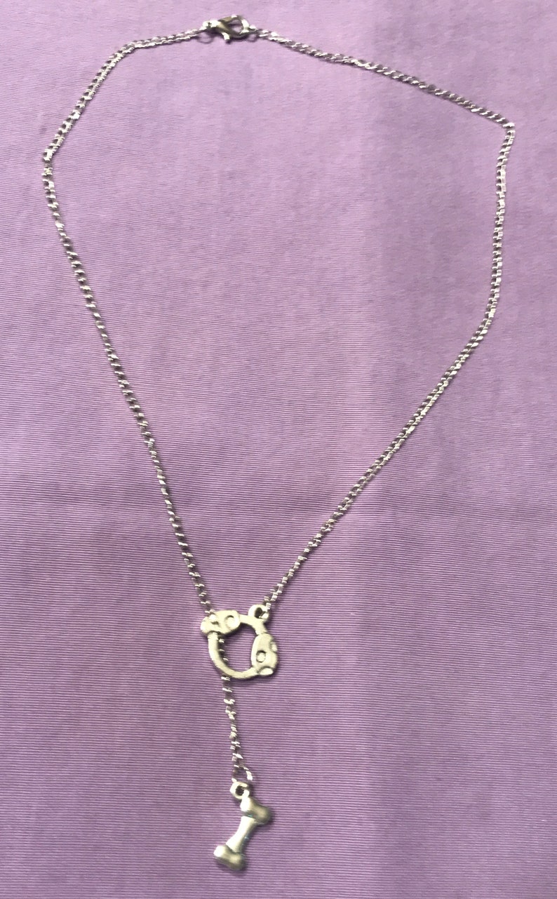 Silver Colored Y Style 20 DogPuppy Theme Lariat Necklace