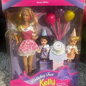 Barbie-Birthday Fun with Kelly Special Barbie, Kelly, & Chelsea Dolls Mattel 1997