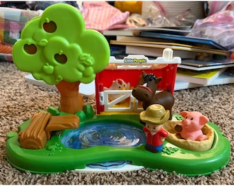 Granja, estanque y corral de cerdos de Fisher-Price Little People (modelo antiguo)