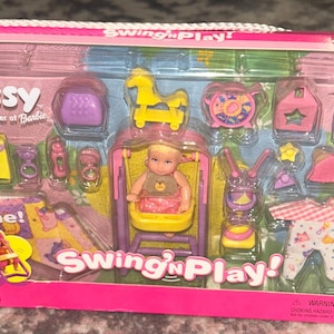 Barbie-Krissy Baby Sister of Barbie-Swing &#39;N Play Doll Set