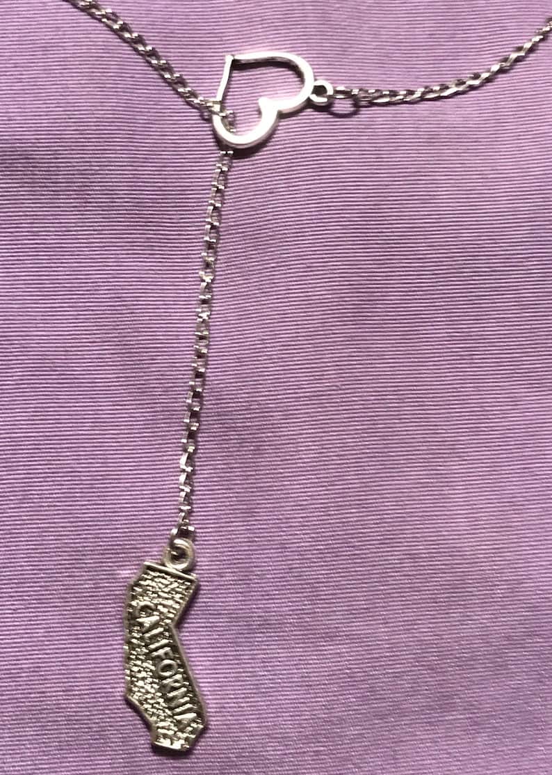 California Theme Lariat Y Style 21 Silver Colored Necklace