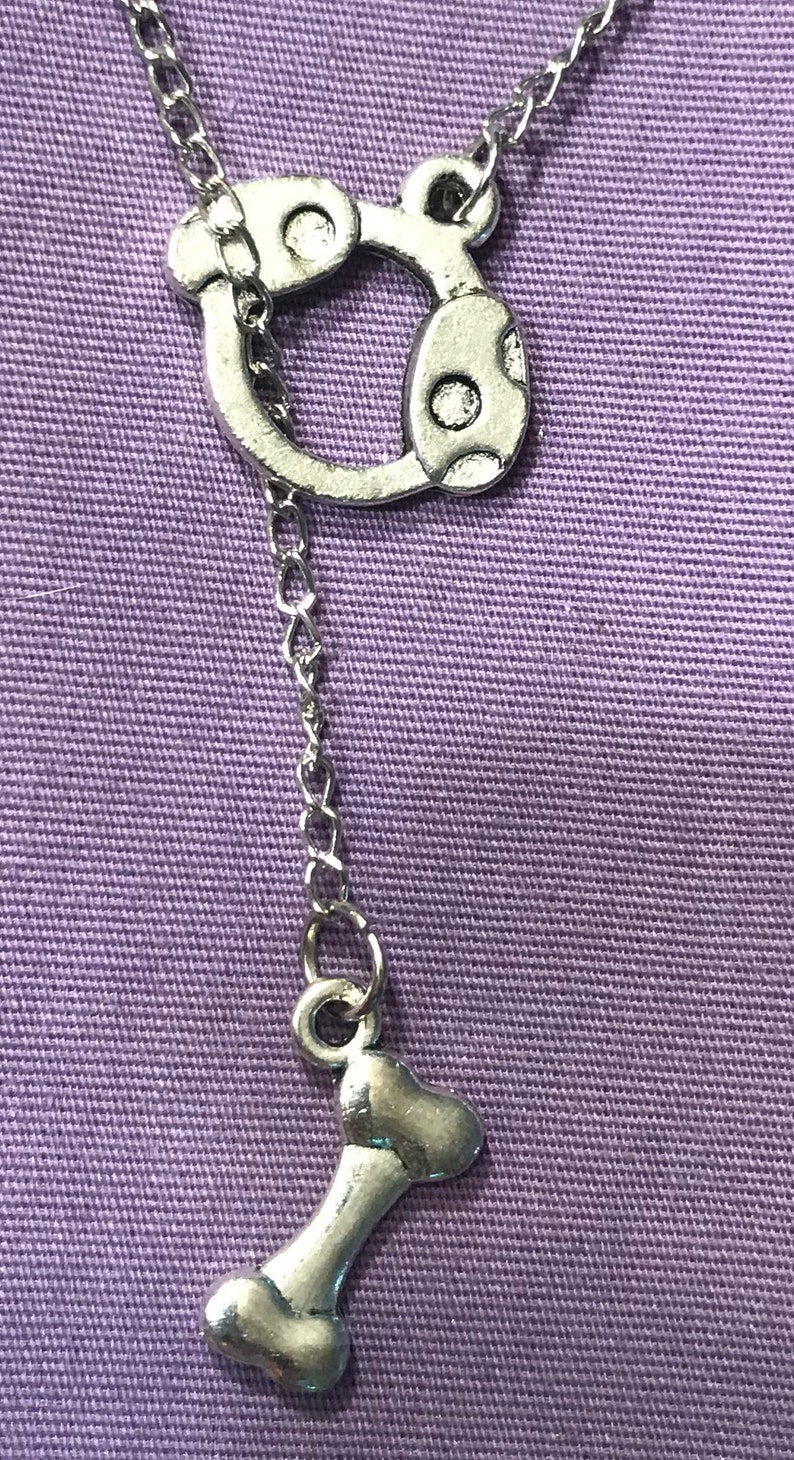 Silver Colored Y Style 20 DogPuppy Theme Lariat Necklace