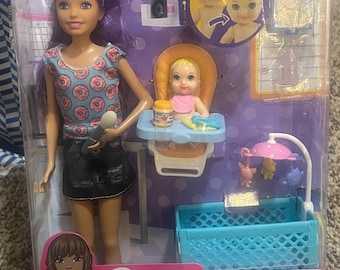 Barbie-Skipper Babysitter Inc. Highchair and Crib Doll Set
