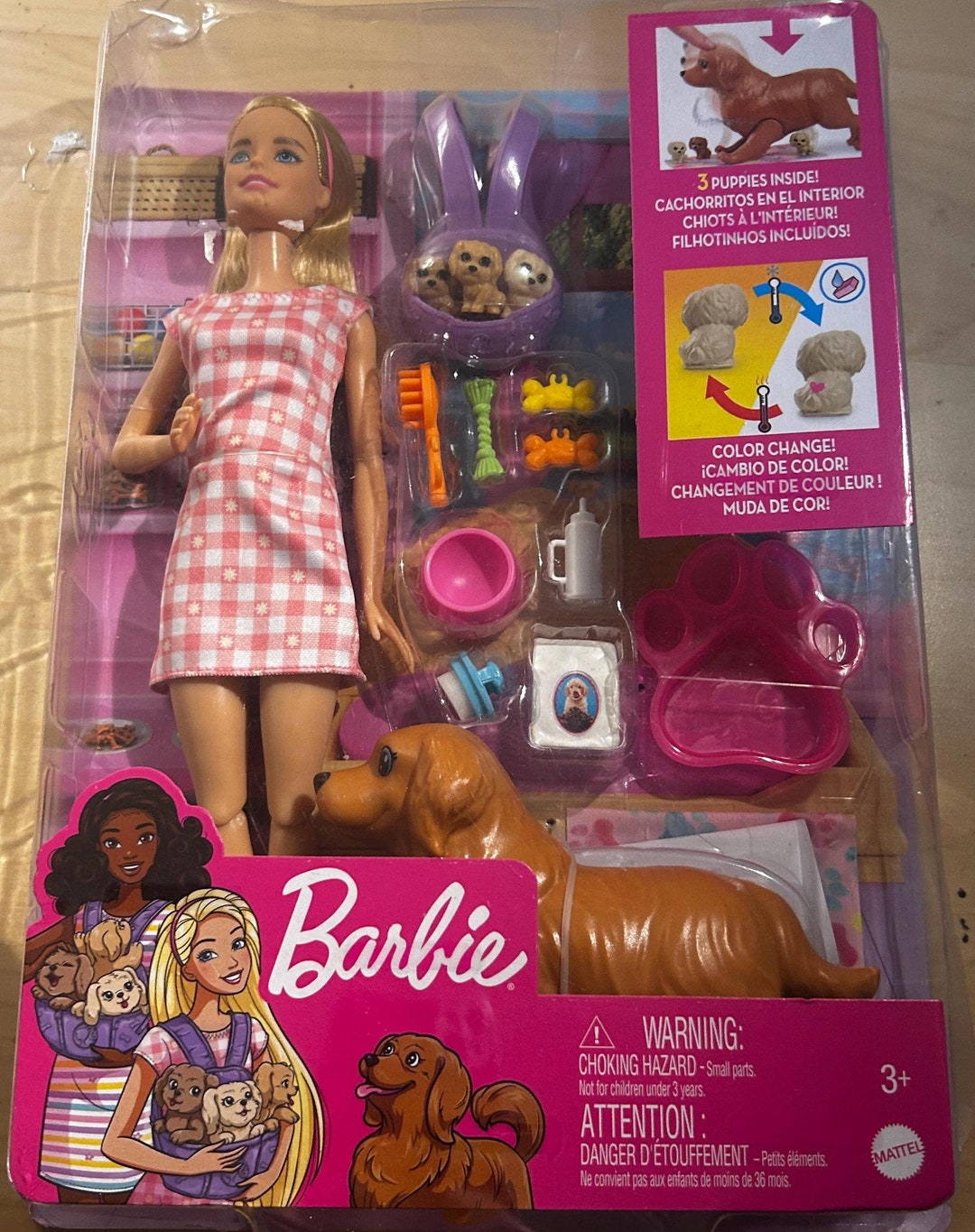Barbie and Newborn Puppies Doll Set Mattel - Main Image