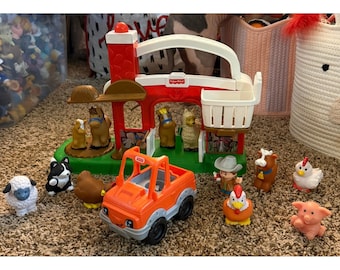Fisher-Price Little People-Hay Stackin' Stable-Aninals-Truck