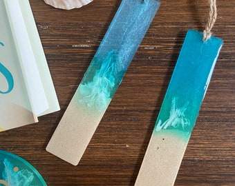 Beach Ocean Collection: Theme Bookmark Home Decor with Light and Transparent Water Look