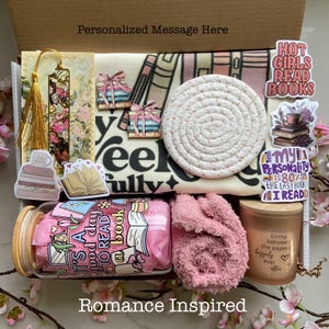 Buchliebhaber Geschenkbox Bücherwurm Leseliebhaber Geschenkbox Personalisiertes Geschenk für Sie Geburtstag Geschenkkorb Box Blind Date mit Buchgeschenk Tragetasche