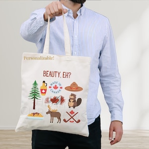 Personalized Canada Tote Bag Custom Canada Tote Bag Canadian Tote Bag Gift for Her Birthday Gift  for Him Customizable Tote bag