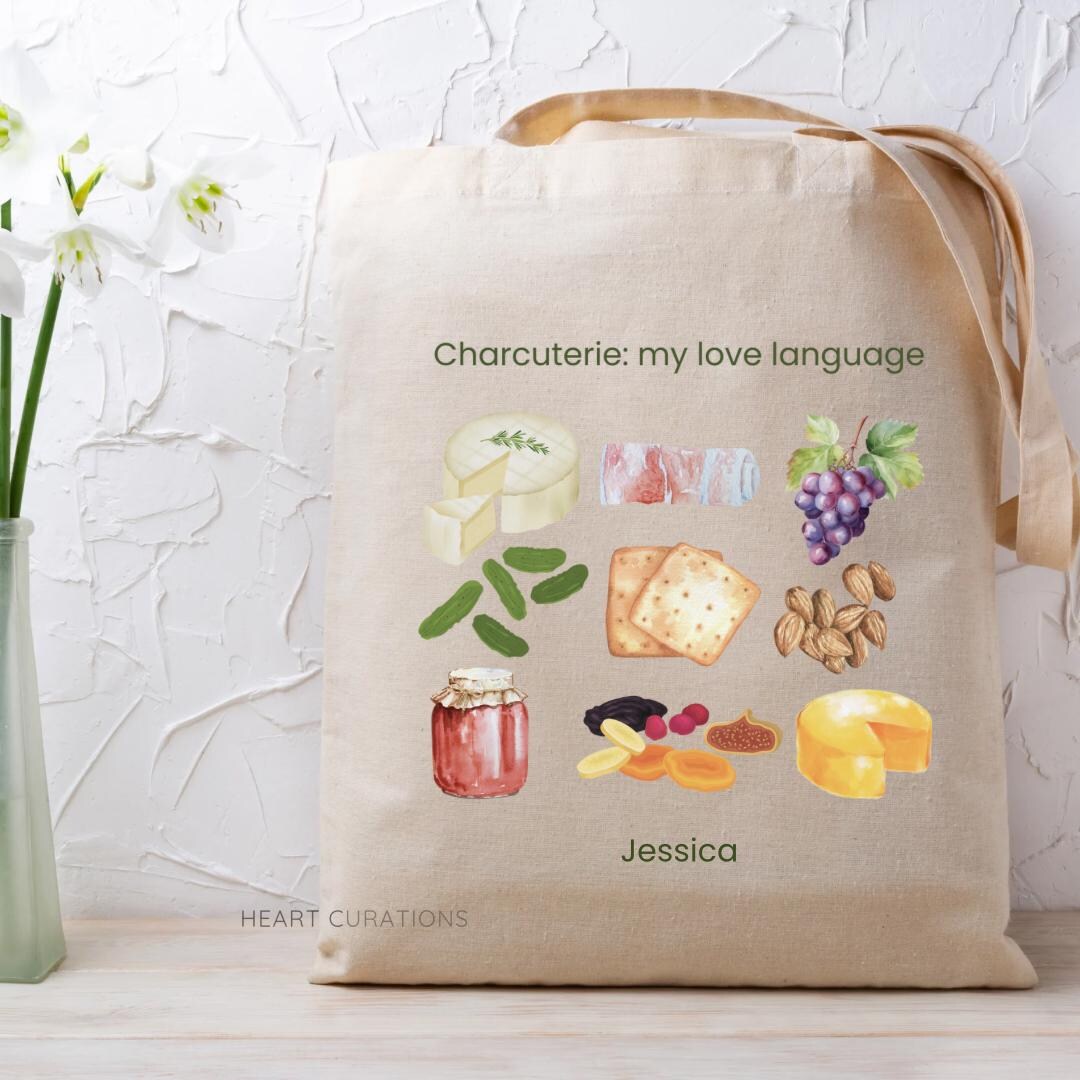Custom Charcuterie Tote Bag Personalized Cheese Lover Gift for Her ...