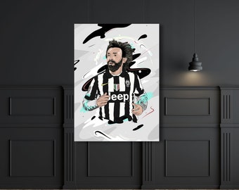 legendary Pirlo Juventus Digital art abstract poster print