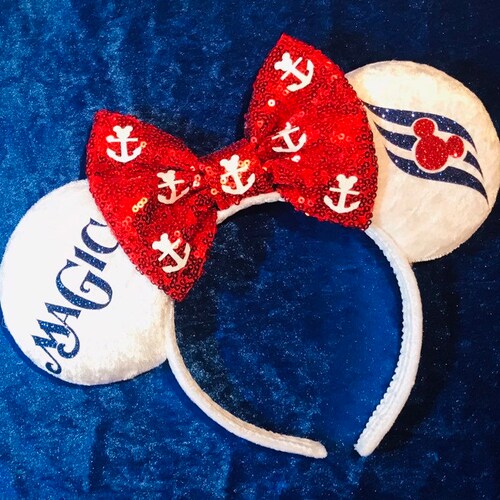 Disney Cruise Inspired Mickey Mouse Ears Disney Cruise Minnie Etsy