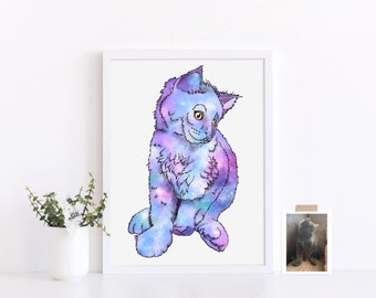 Galaxy style pet portrait - unusual portrait- nebula style art - custom galaxy - personalised galaxy art - personalised pet portrait - space