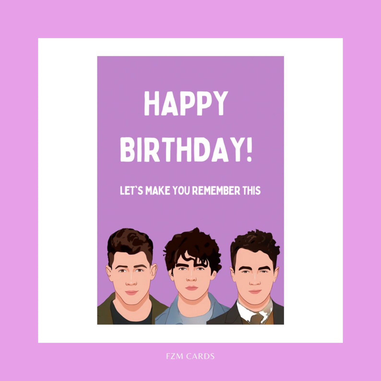 Jonas Brothers inspired Birthday Cards / Joe Jonas / Nick Etsy