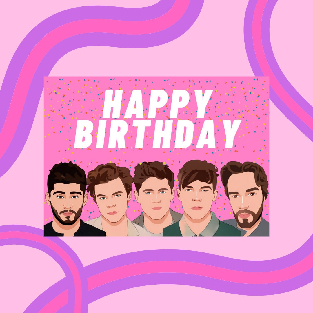 One Direction Birthday Cards 1D inspired Cards / Celebrity | Etsy