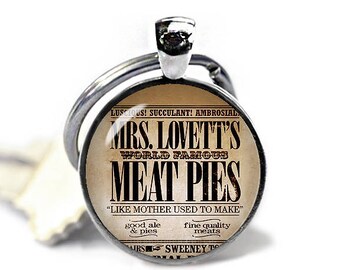 Mrs Lovetts Meat Pies Keychain Lovetts Meat Pies Recipe Key Ring Sweeney Keychain