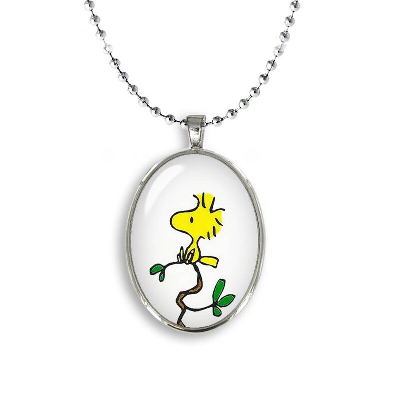 Woodstock Oval Pendant Woodstock Peanuts Necklace Snoopy Etsy