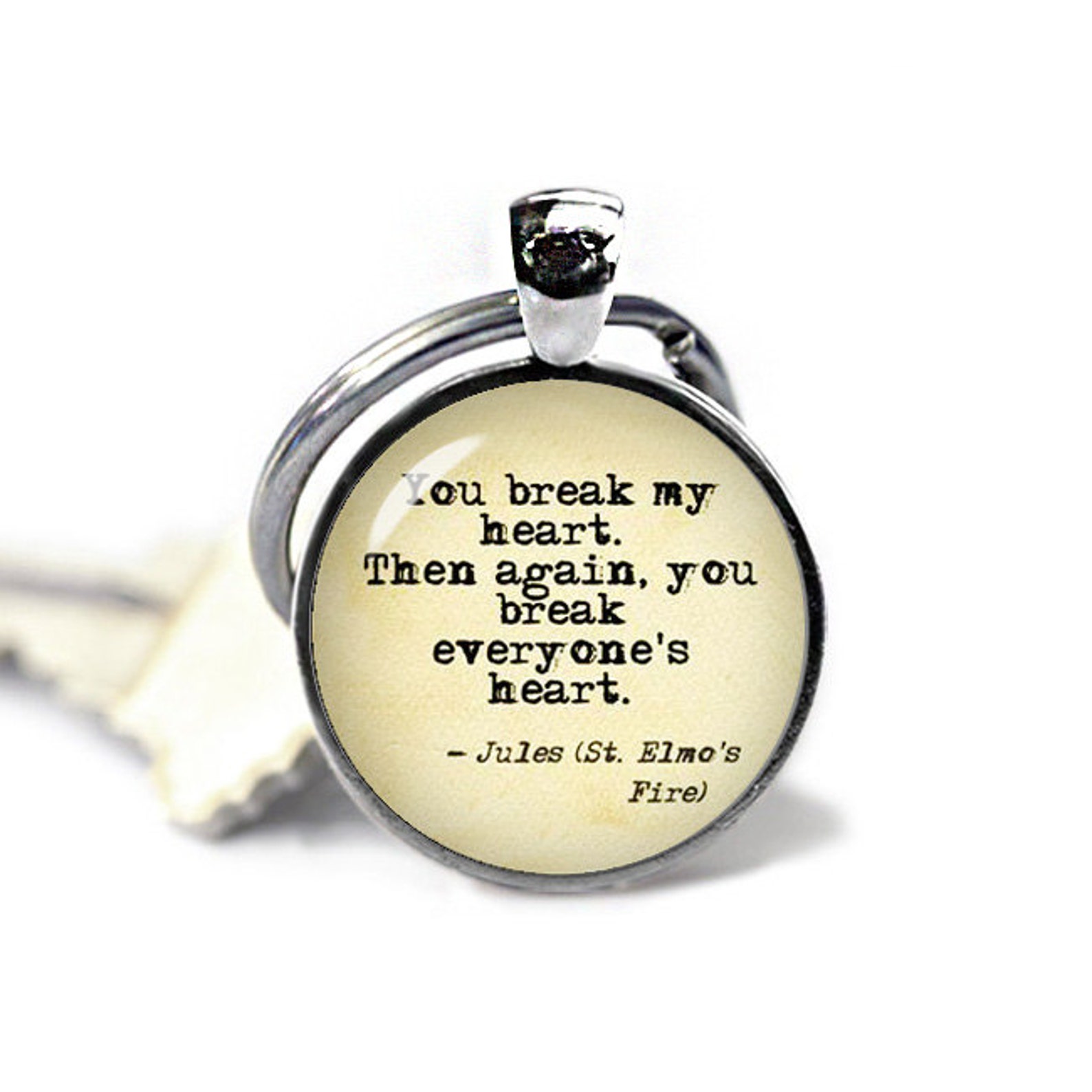 St. Elmo's Fire Keychain St. Elmo's Fire Quote Key Etsy