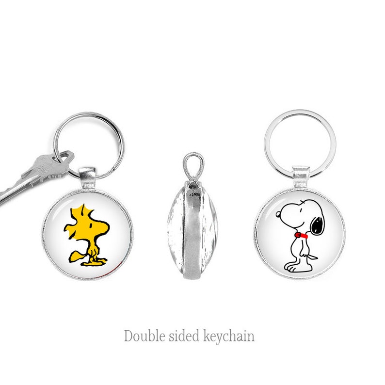 Snoopy Woodstock Double Sided Key Ring Snoopy Keyfob Peanuts Etsy