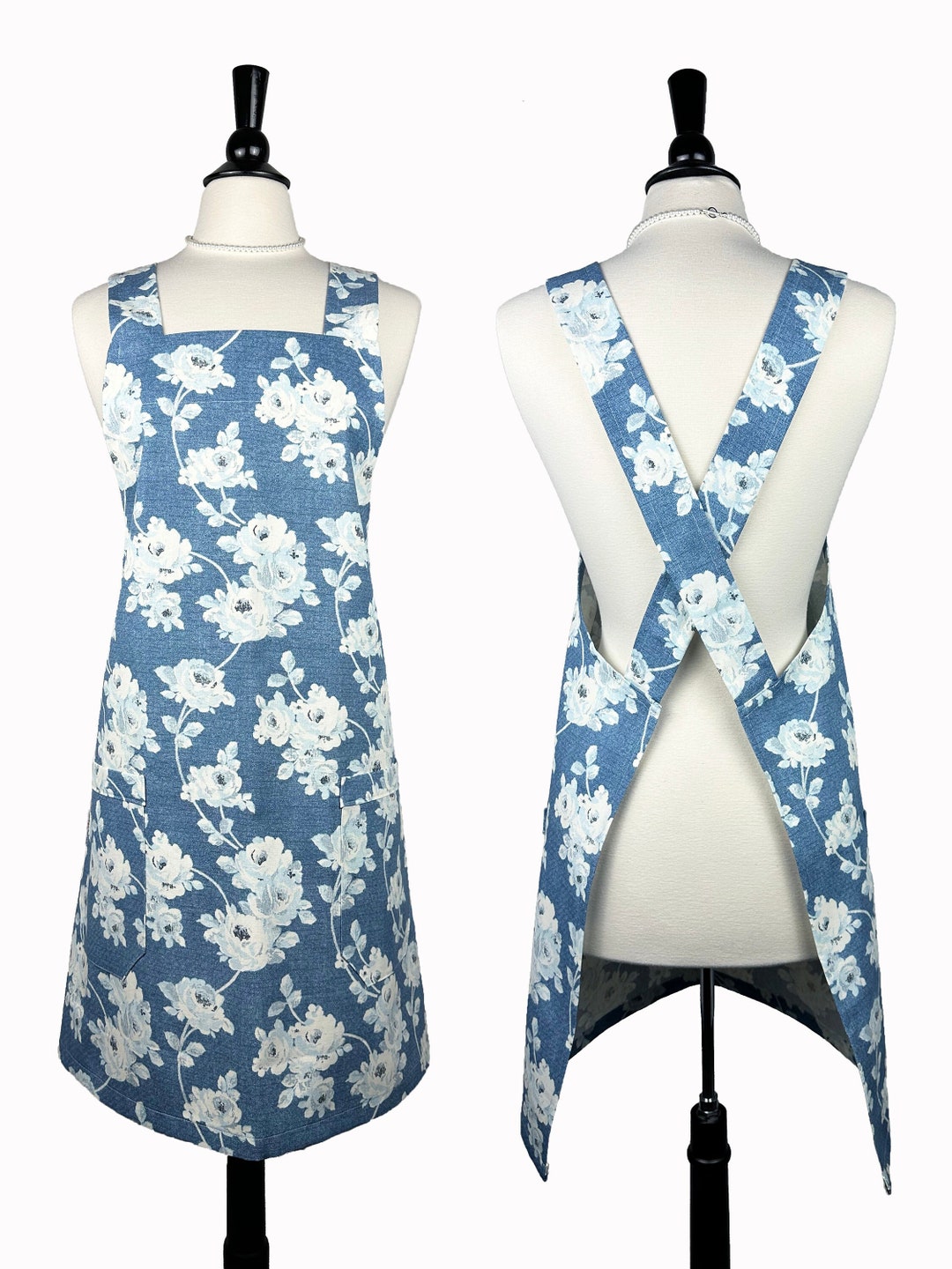 Personalized Cross Back Aprons for Women Custom Mom Gift, Grandma Apron